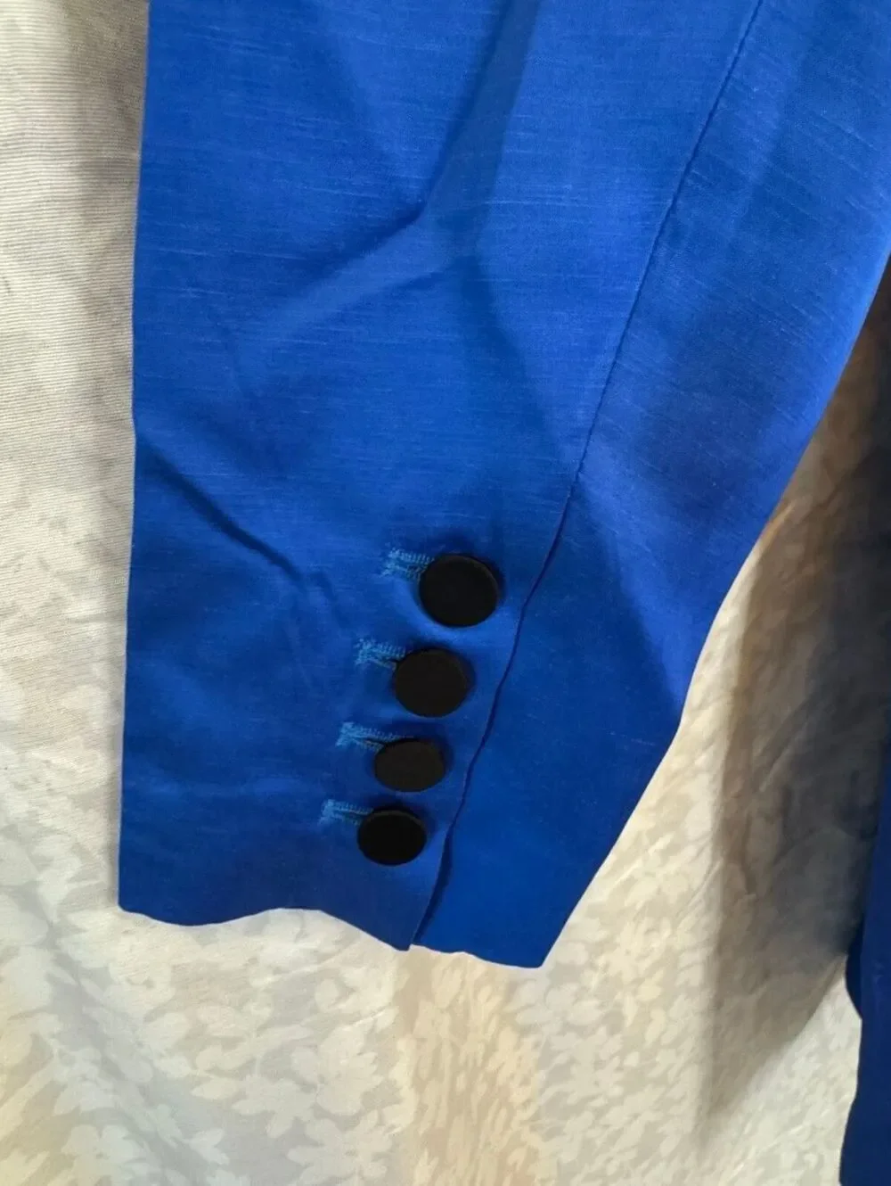 Mare Mare Anthropologie Blazer Mini Skirt Set M NWT Cobalt Blue Linen Blend